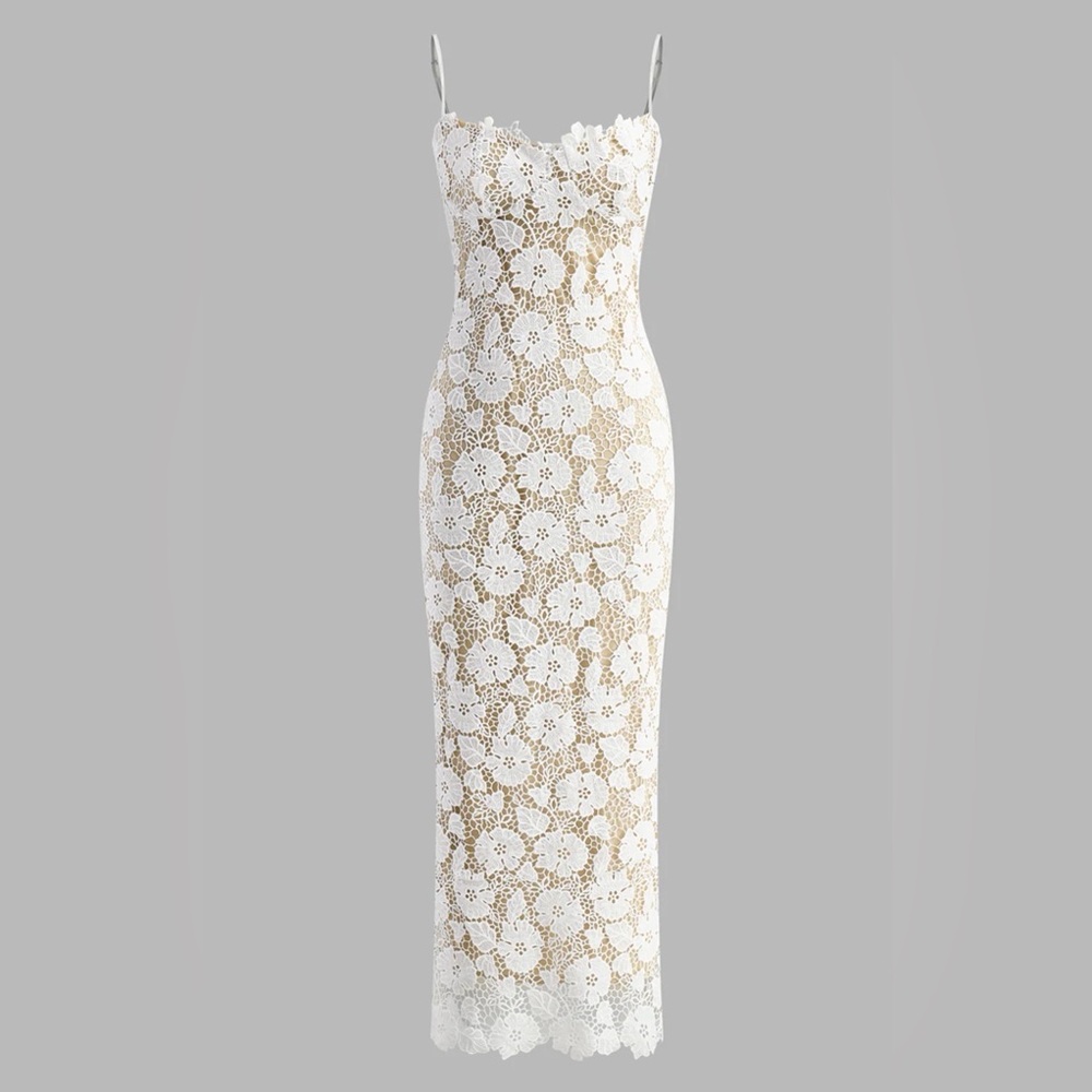 Elegant White Lace Dress
